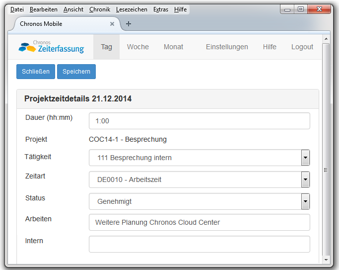 SAP Mobile Zeiterfassung - Details